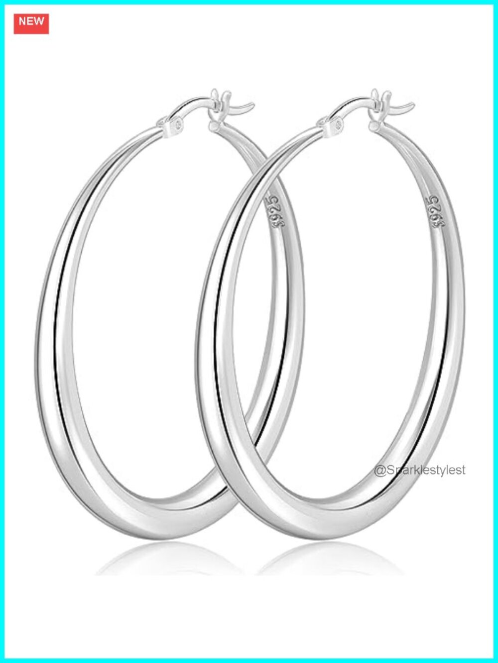 Sterling Silver Hoop Earrings Large Thick Chunky Hypoallergenic